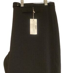 AVENUE NWT Women’s Black Cuffed Wide Leg Trousers White Speckle Pattern, Size 16